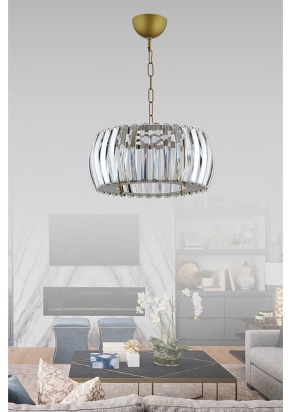 Istanbul Avize Venüs Sarkıt Eskitme 22 cm Tesisatlı Kristal Taşlı Avize