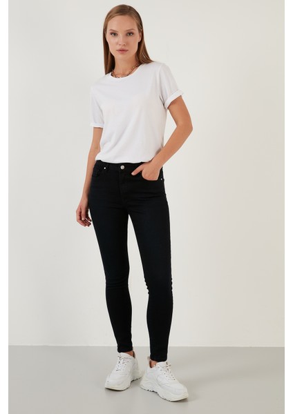 Pamuklu Yüksek Bel Skinny Fit Dar Paça Jeans Bayan Kot Pantolon 639ISABEL