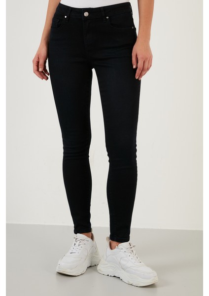 Pamuklu Yüksek Bel Skinny Fit Dar Paça Jeans Bayan Kot Pantolon 639ISABEL