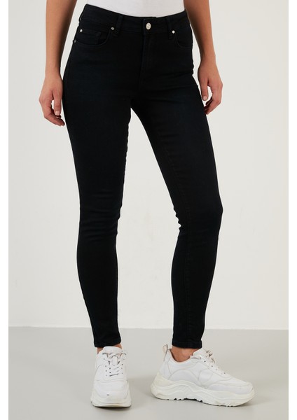 Pamuklu Yüksek Bel Skinny Fit Dar Paça Jeans Bayan Kot Pantolon 639ISABEL