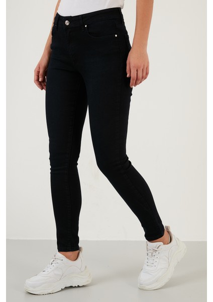 Pamuklu Yüksek Bel Skinny Fit Dar Paça Jeans Bayan Kot Pantolon 639ISABEL