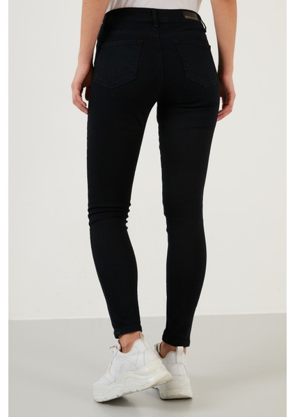 Pamuklu Yüksek Bel Skinny Fit Dar Paça Jeans Bayan Kot Pantolon 639ISABEL indirimleri