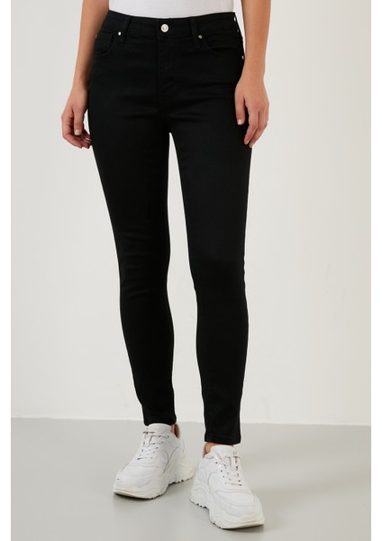 Pamuklu Slim Fit Yüksel Bel Dar Paça Jeans Bayan Kot Pantolon 639CHEERY