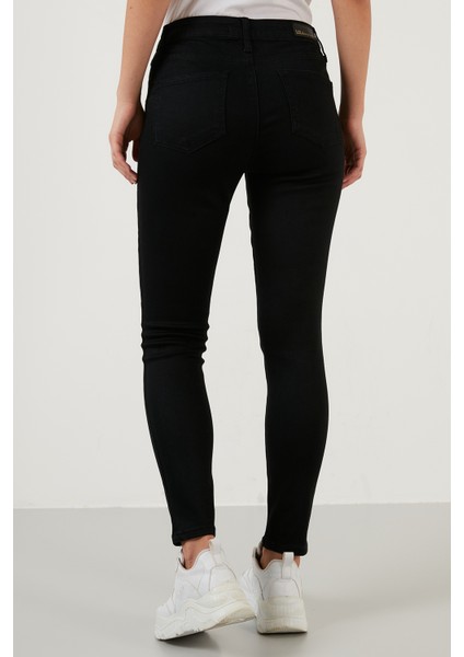 Pamuklu Slim Fit Yüksel Bel Dar Paça Jeans Bayan Kot Pantolon 639CHEERY