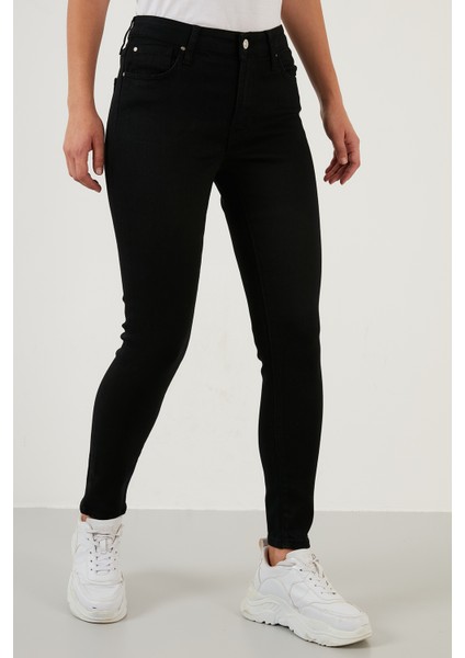Pamuklu Slim Fit Yüksel Bel Dar Paça Jeans Bayan Kot Pantolon 639CHEERY