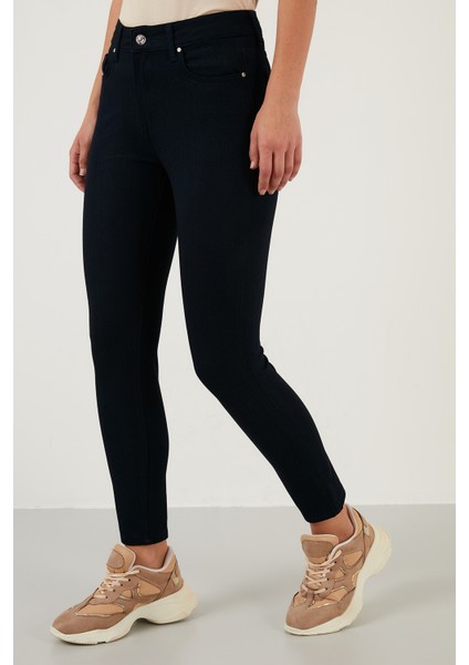Pamuklu Slim Fit Yüksel Bel Dar Paça Jeans Bayan Kot Pantolon 639CHEERY