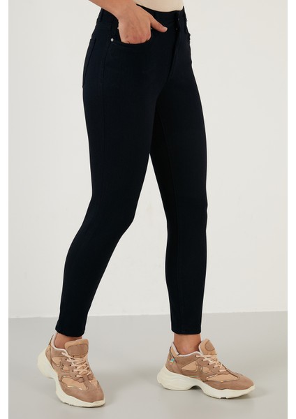 Pamuklu Slim Fit Yüksel Bel Dar Paça Jeans Bayan Kot Pantolon 639CHEERY