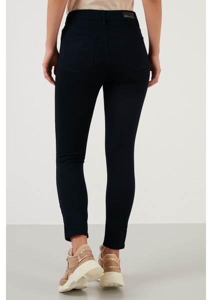 Pamuklu Slim Fit Yüksel Bel Dar Paça Jeans Bayan Kot Pantolon 639CHEERY