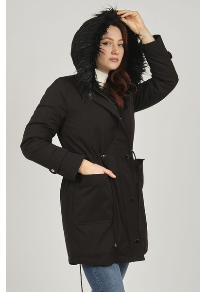 Kadın Kapüşonlu Kaban 4223132 Siyah modelleri