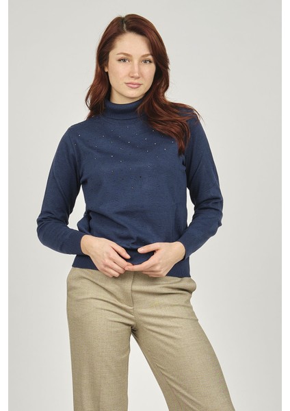 Triko Kadın Balıkçı Yaka Kazak 3998212 Indigo