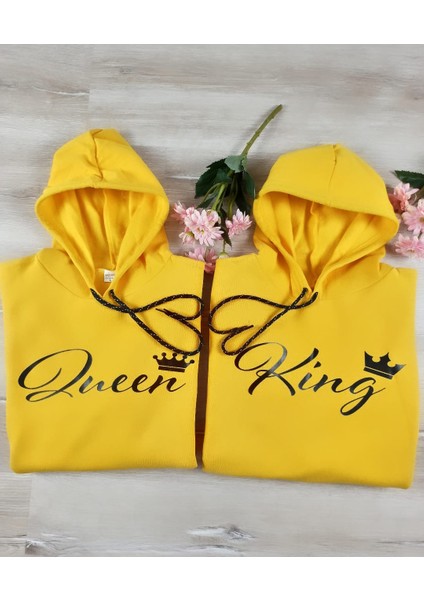 Sevgili Kombini Sweatshirt El Yazılı King Queen