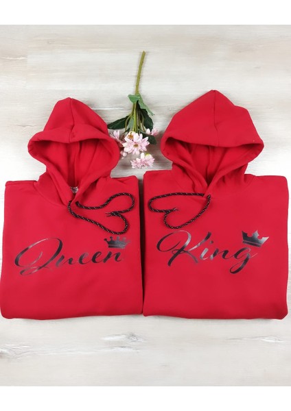 Sevgili Kombini Sweatshirt El Yazılı King Queen