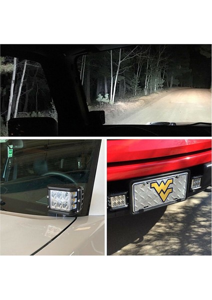 Beyaz LED Sarı Çakarlı Kare Off Road Sis Farı Çalışma Lambası 12 LED 10-30V 36W modelleri
