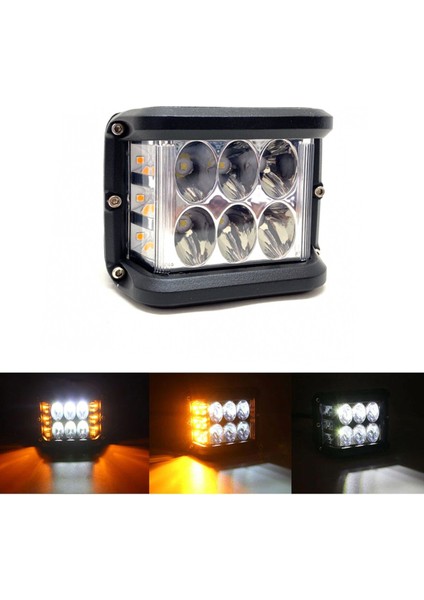 Beyaz LED Sarı Çakarlı Kare Off Road Sis Farı Çalışma Lambası 12 LED 10-30V 36W fırsatları