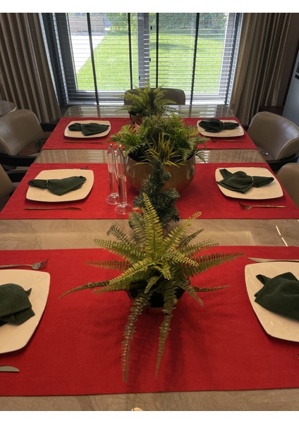 Dertsiz Kadife Dokulu Kırmızı Runner fiyatları