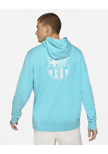Fc Barcelona Fransız Havlu Kumaşı Mavi Erkek Kapüşonlu Sweatshirt DC7277 fiyatları