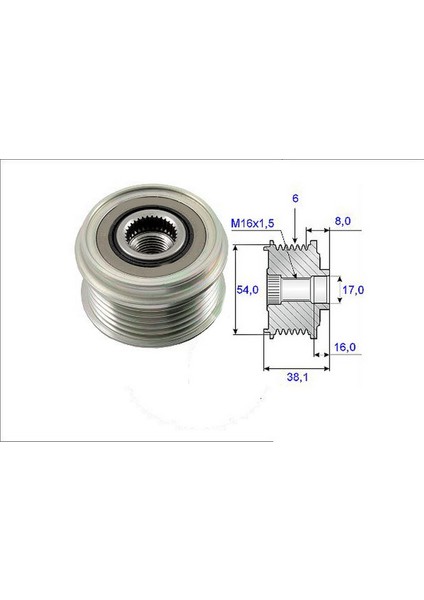 Alternatör Kasnaği Rulmanli Astra H-Combo-Corsa C-D-Meriva 1.3cdti-Doblo-Grande Punto-Linea 1.3mtj