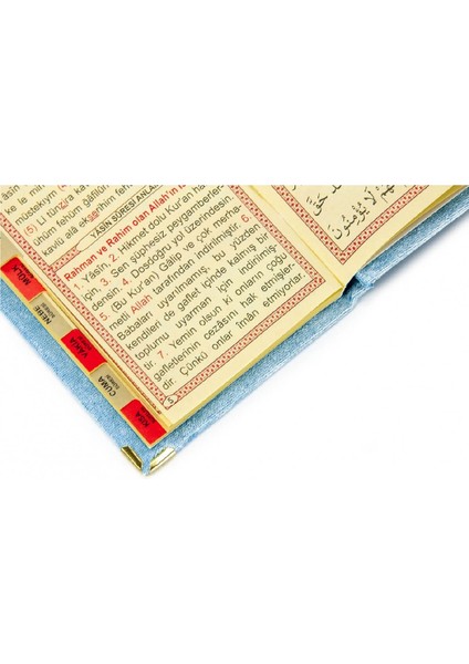 20 Adet Kadife Kaplı Yasin Kitabı - Çanta Boy - Isme Özel Plakalı - Tesbihli - Keseli - Mavi Renki (Ciltli) modelleri