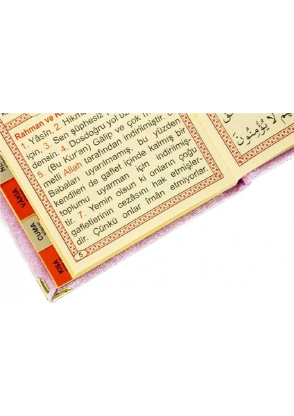 20 Adet Kadife Kaplı Yasin Kitabı - Çanta Boy - Isme Özel Plakalı - Tesbihli - Keseli - Pembe Renk (Ciltli) fırsatları
