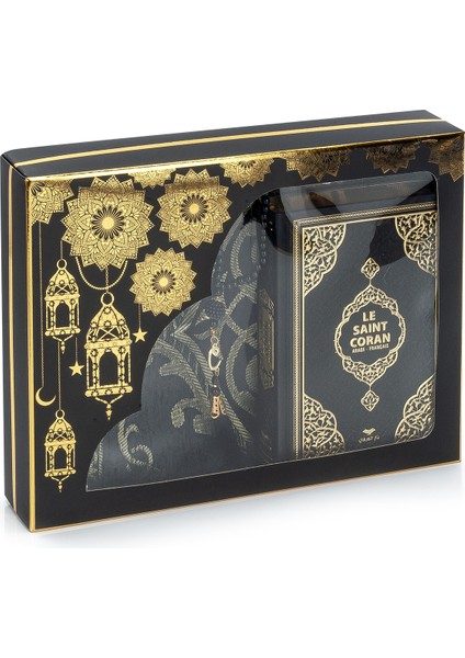 Fransızca Mealli Kuran Seti - Siyah Renk (Ciltli) fiyatları
