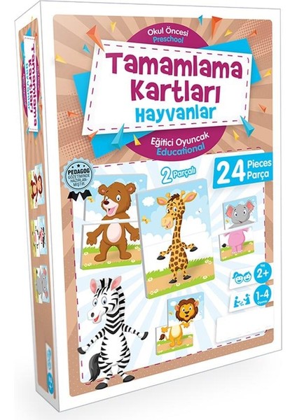 Preschool Hayvanlar Tamamlama Kartları Eğitici Set