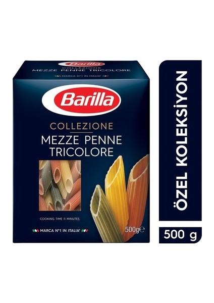 Mezze Penne Tricolore Makarna 500 Gr. X 3 Adet (Sebzeli Makarna)