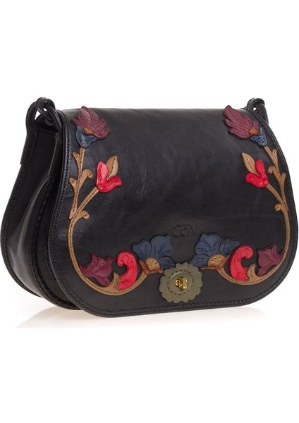 Rasa Siyah Deri/renkli Kadın Çapraz Askılı Çanta 065 Rasa fiyatları
