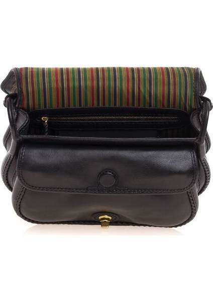 Rasa Siyah Deri/renkli Kadın Çapraz Askılı Çanta 065 Rasa fırsatları