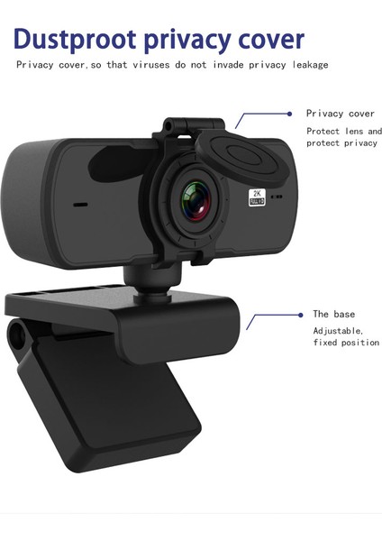 Leyan Creation Mikrofon USB Fişli Webcam 2k Full Hd Web Kamerası (Yurt Dışından)