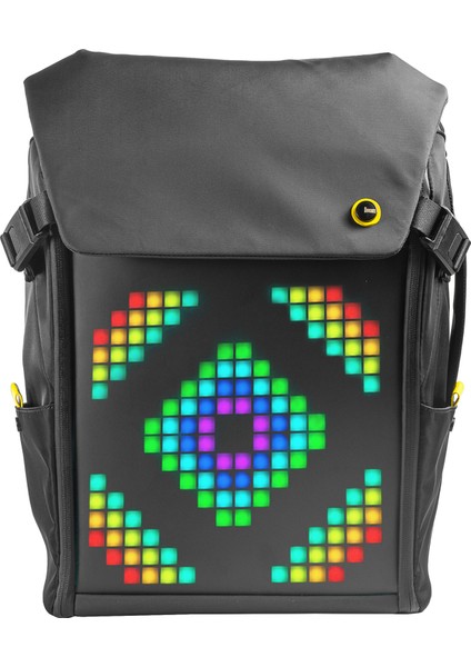 Pixoo Backpack M Siyah Ledli Sırt Çantası