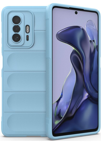 11T / 11T Pro İçin Kaymaz Silikon Telefon Kılıfı - Mavi (Yurt Dışından)