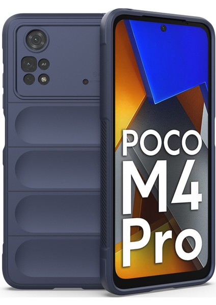 Poco M4 Pro 4G İçin Kaymaz Silikon Telefon Kılıfı - Lacivert (Yurt Dışından)