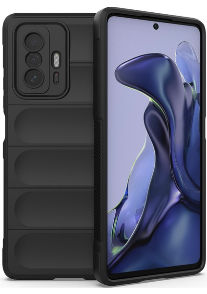 11T / 11T Pro İçin Kaymaz Silikon Telefon Kılıfı - Siyah (Yurt Dışından)
