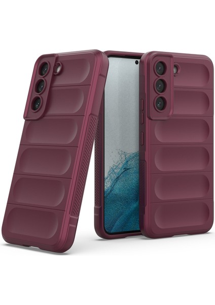 Galaxy S22 5G İçin Kaymaz Silikon Telefon Kılıfı - Koyu Kırmızı (Yurt Dışından)