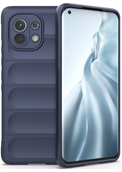 Mi 11 İçin Kaymaz Silikon Telefon Kılıfı - Lacivert (Yurt Dışından)