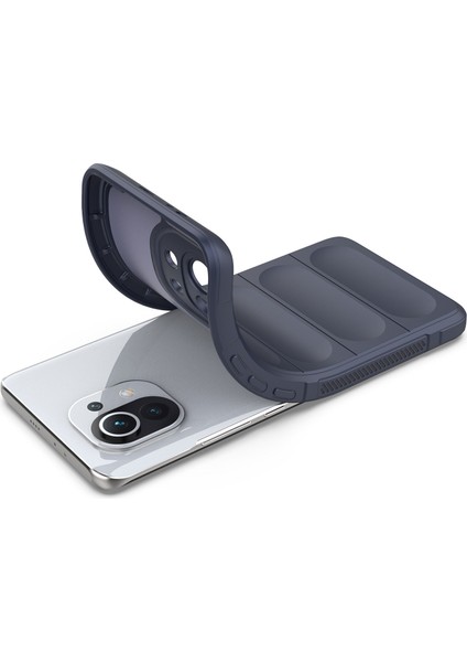 Mi 11 İçin Kaymaz Silikon Telefon Kılıfı - Lacivert (Yurt Dışından)