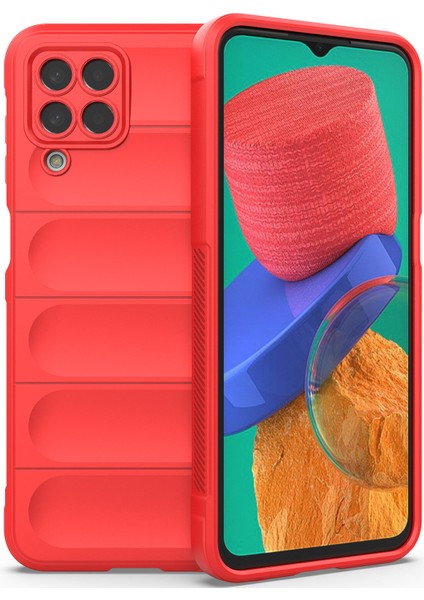 Galaxy M33 İçin Kaymaz Silikon Telefon Kılıfı - Kırmızı (Yurt Dışından)
