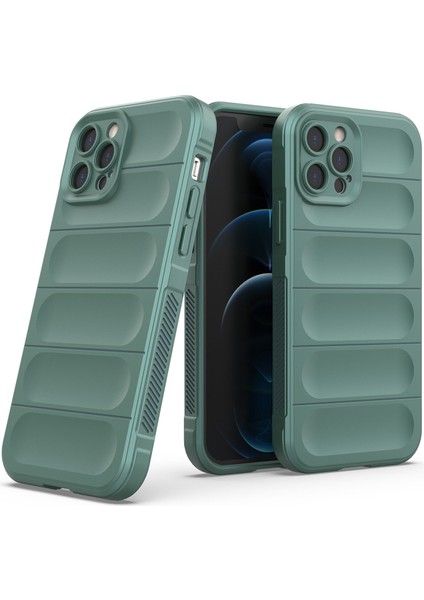 iPhone 12 Pro Max İçin Kaymaz Silikon Telefon Kılıfı - Yeşil (Yurt Dışından)