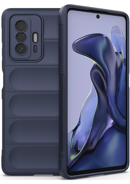 11T / 11T Pro İçin Kaymaz Silikon Telefon Kılıfı - Lacivert (Yurt Dışından)
