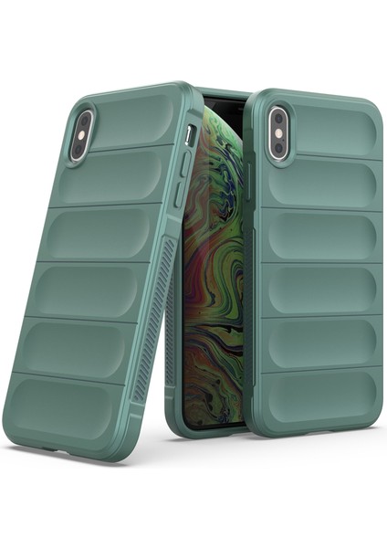 iPhone XS/iPhone X için Kaymaz Silikon Telefon Kılıfı - Yeşil (Yurt Dışından) modelleri