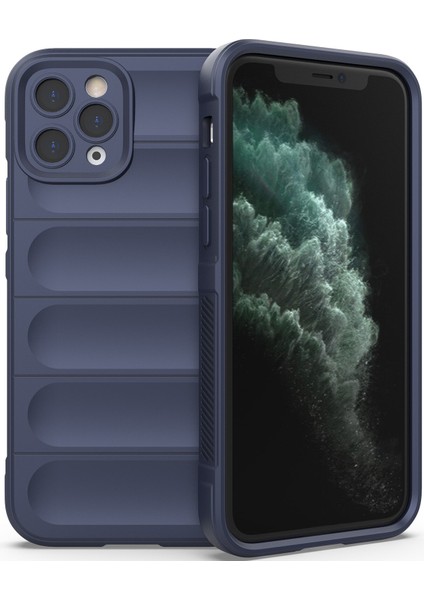 iPhone 11 Pro Max İçin Kaymaz Silikon Telefon Kılıfı - Lacivert (Yurt Dışından)