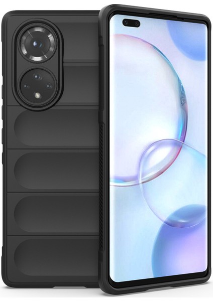 Nova 9 Pro / 50 Pro İçin Kaymaz Silikon Telefon Kılıfı - Siyah (Yurt Dışından)