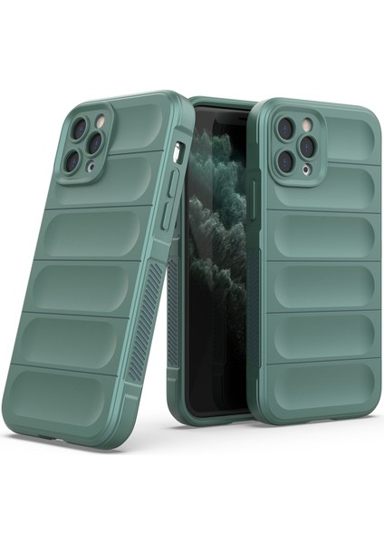 iPhone 11 Pro Max İçin Kaymaz Silikon Telefon Kılıfı - Yeşil (Yurt Dışından)