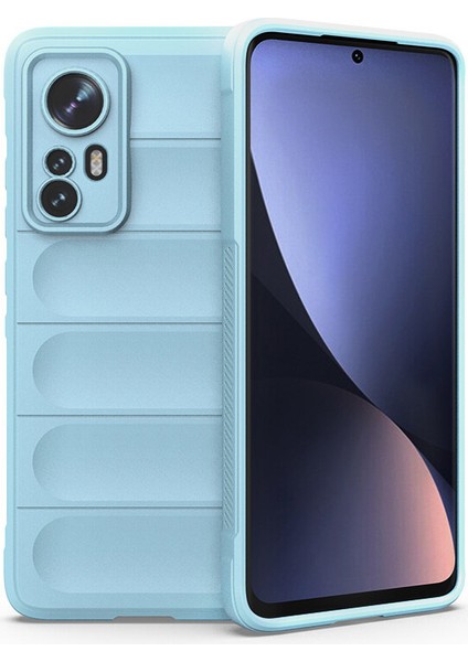 12 Pro İçin Kaymaz Silikon Telefon Kılıfı - Mavi (Yurt Dışından)