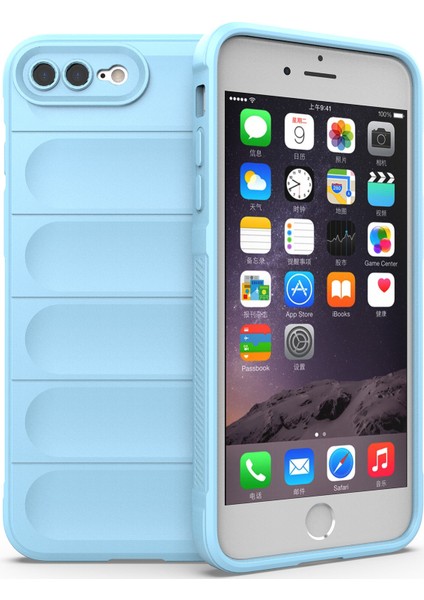 iPhone 8 Plus / 7 Plus İçin Kaymaz Silikon Telefon Kılıfı - Mavi (Yurt Dışından)