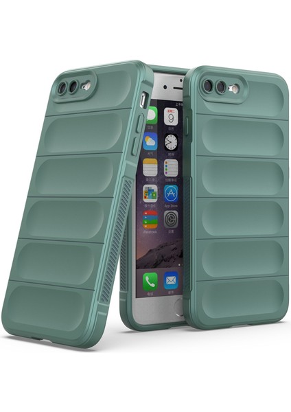 iPhone 8 Plus / 7 Plus İçin Kaymaz Silikon Telefon Kılıfı - Yeşil (Yurt Dışından)