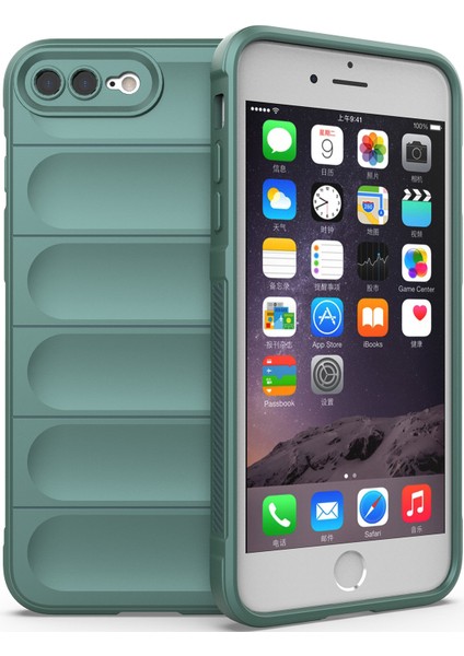 iPhone 8 Plus / 7 Plus İçin Kaymaz Silikon Telefon Kılıfı - Yeşil (Yurt Dışından)