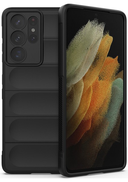 Galaxy S21 Ultra 5G İçin Kaymaz Silikon Telefon Kılıfı - Siyah (Yurt Dışından) fiyatları