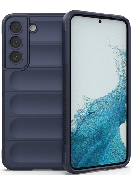 Galaxy S22 5G İçin Kaymaz Silikon Telefon Kılıfı - Lacivert (Yurt Dışından)