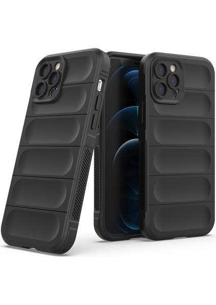 iPhone 12 Pro İçin Kaymaz Silikon Telefon Kılıfı - Siyah (Yurt Dışından)